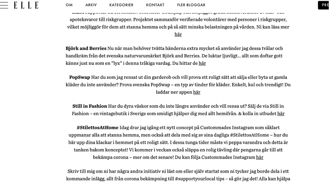 Therese Hellström blogg for Elle
