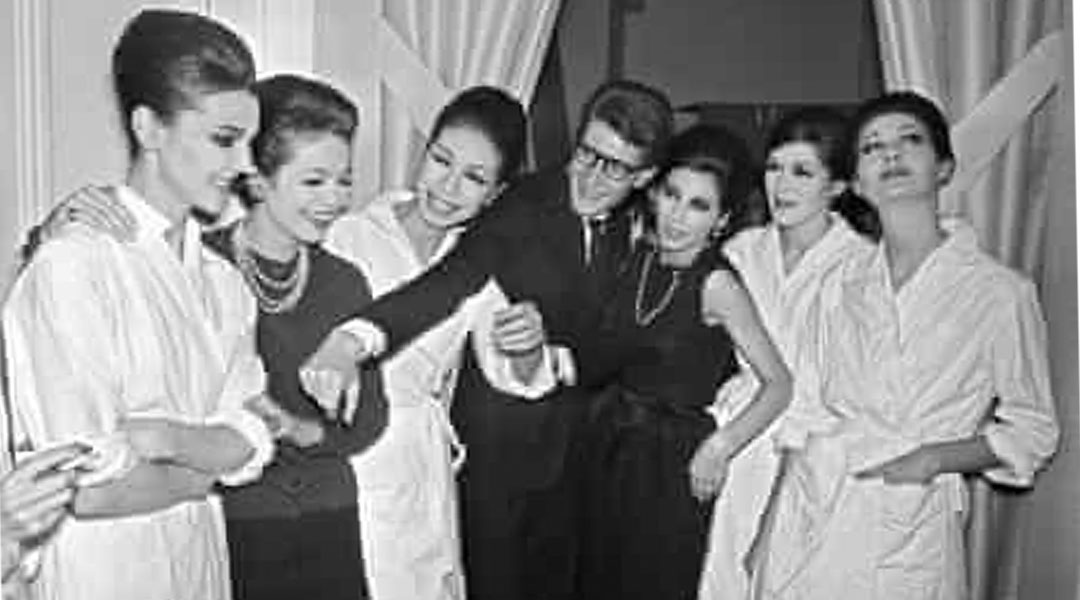 Yves Saint Laurent and his models