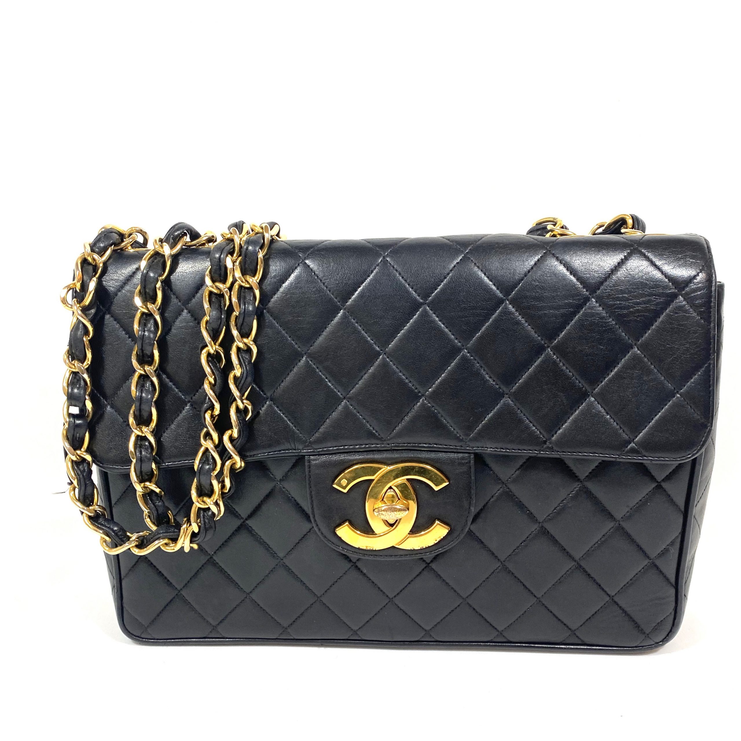 CHANEL JUMBO QUILTED SINGLE BLACK FLAP SHOULDER BAG - Still in fashion
