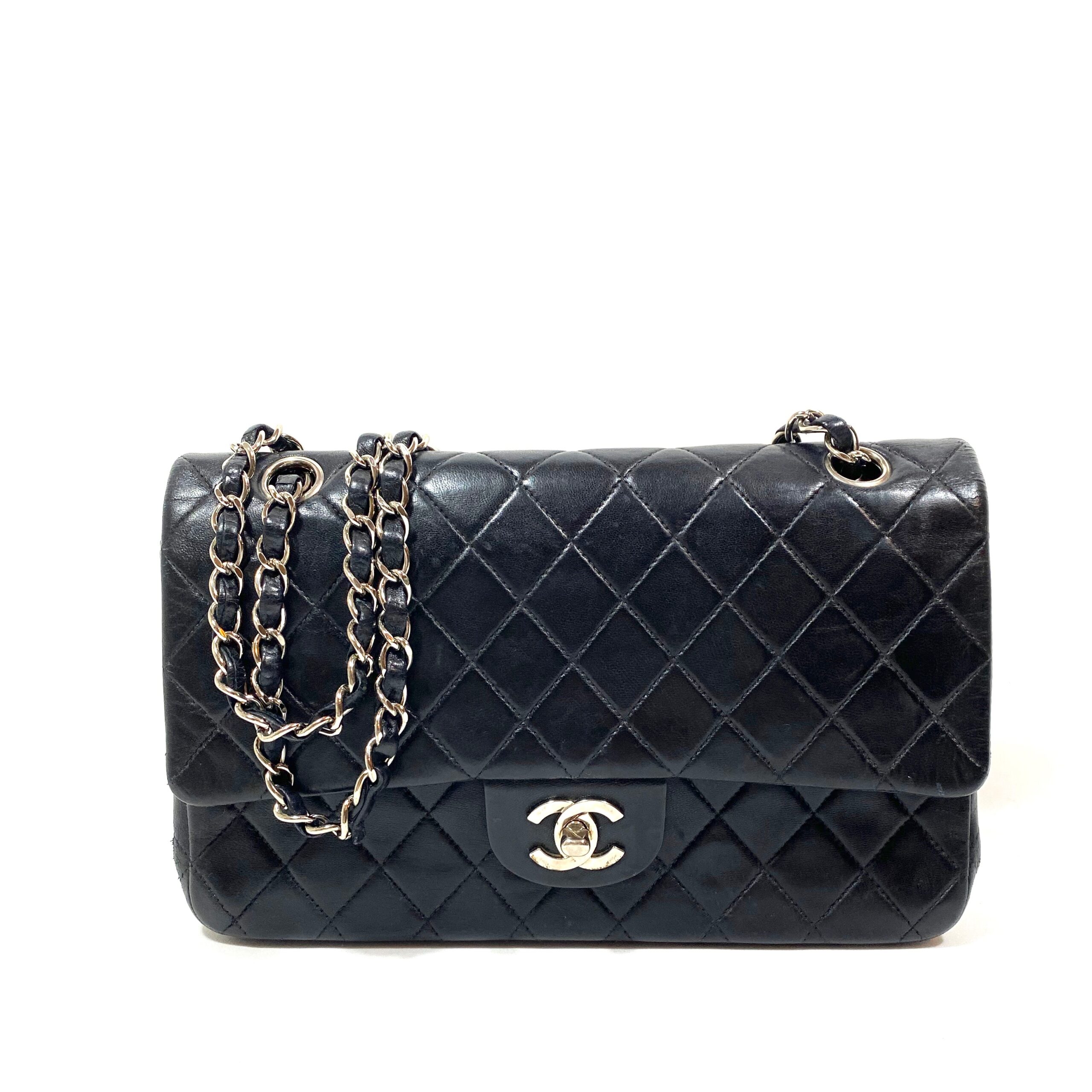 CHANEL BLACK MEDIUM DOUBLE FLAP QUILTED SHOULDER BAG - Still in fashion